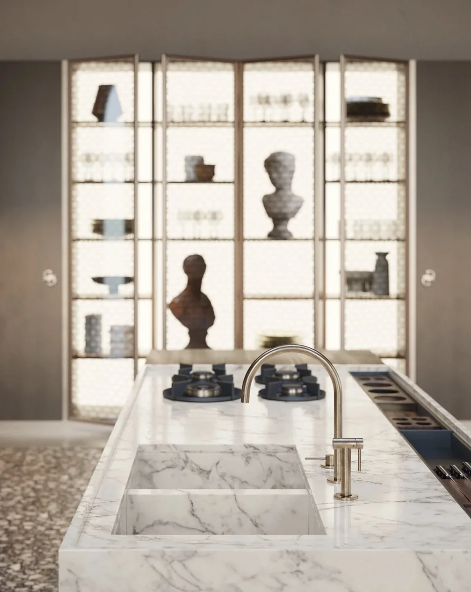 ELIE SAAB Maison Kitchen: the sink cut into the island